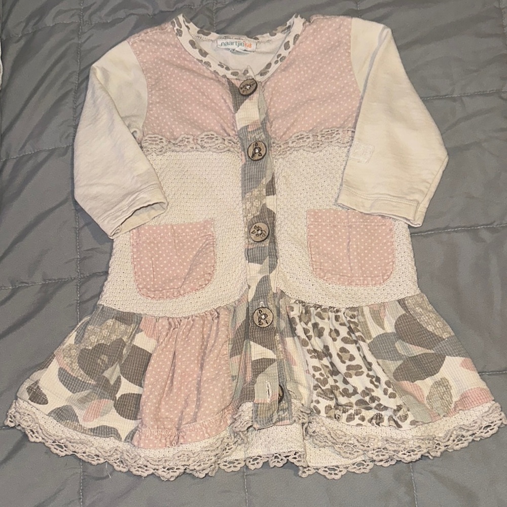 Pink and Cream Patchwork Baby Dress